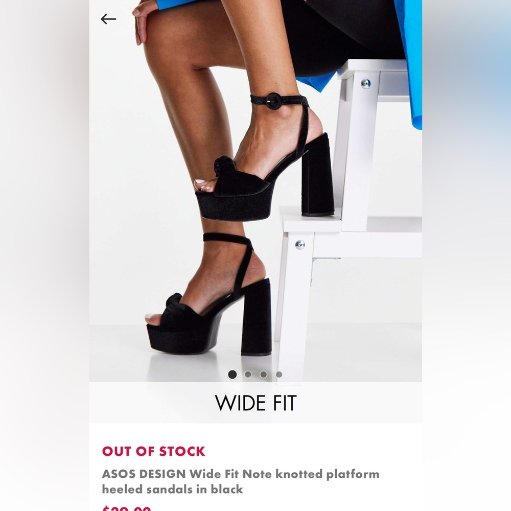 ASOS Black velvet platform Sandals- NWOT 10 Wide